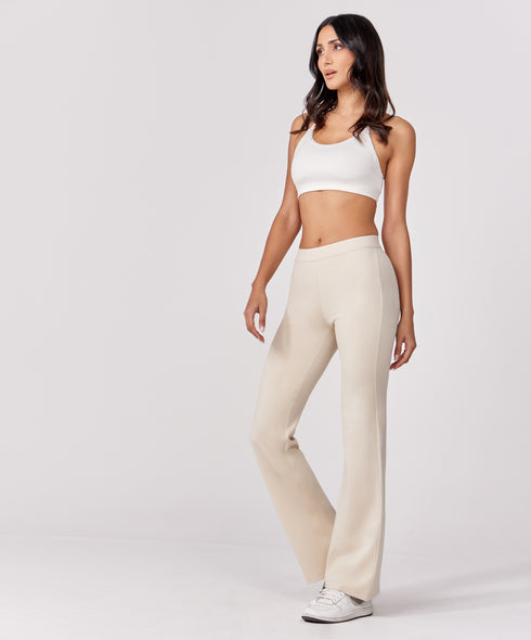 Ponte Flared Beige Pant
